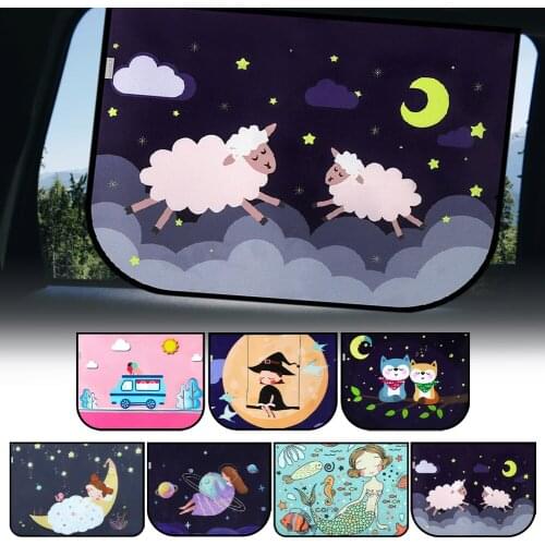 Universal Car Sun Shade Cover Magnetic UV Protection Curtain Side Window Sunshade Cover Cartoon for Kids Car Styling
