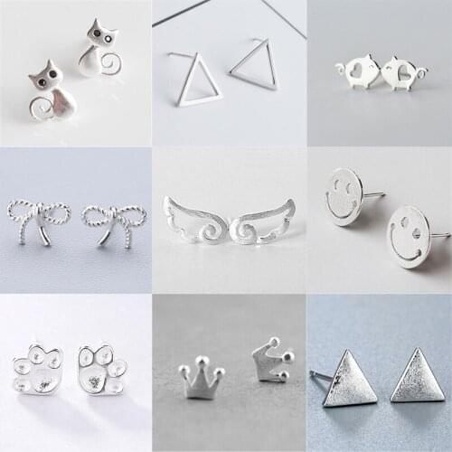 Walerv 2018 Lovely Popular for Women Girls Set Fashion Cat 9 Kinds Stud Earring Wholesale Body Jewelry Gift