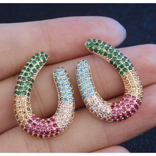 Zlxgirl jewelry high quality mirco pave zirconia stud wedding earrings jewelry fashon womens Classic Gold bridal accessories