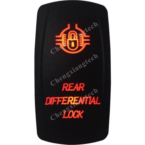 DC12V 24V REAR DIFF LOCK Rocker Switch AMBER Led lamp 5 Pin ON/OFF SPST Marine Grade Waterproof