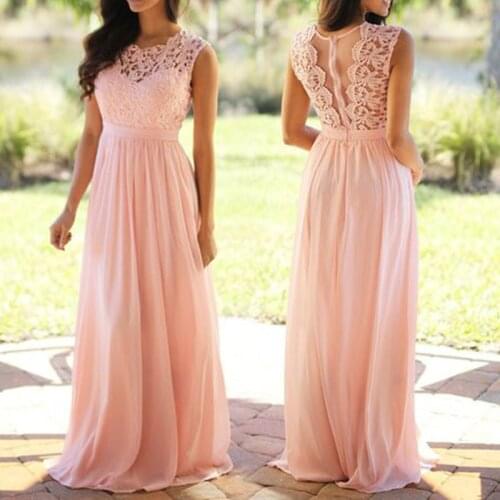 Maxi Dresses For Women Summer 2021 Vintage Lace Patchwork Long Dress Wedding Bridesmaid Party Elegant Dress Robe Femme Plus Size