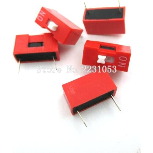 20PCS/LOT 1 Position Way DIP Red Pitch1P DIP Switch 2.54mm Pitch 2 Row Slide DIP Switch