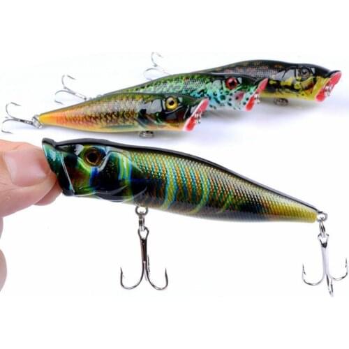 1 Pc Fishing Lure Tackle Topwater Life-like Floating Popper Sharp Hook Hard Bait