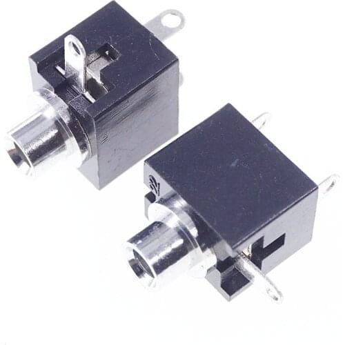 10 pcs 2.5 mm Audio Jack Mono Channel 3 contacts 2 conductors Through Holes Panel Mount Internal Switch Vertical Female Socket