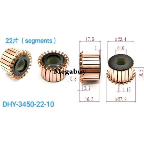10x23.4x17.5mm 22p Copper Bars Alternator Electric Motor Commutator Copper Commutator Armature Commutator