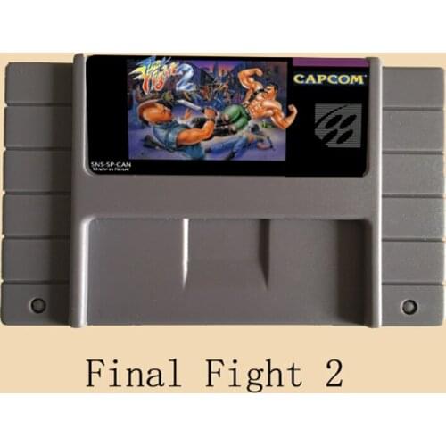 Final Fight 2 16 bit Big Gray Game Card For USA NTSC Game Player