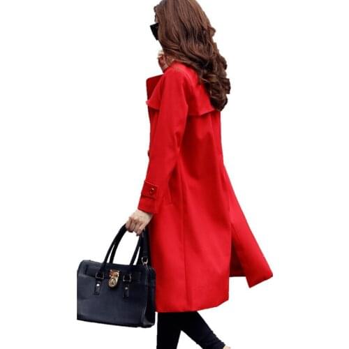 2020 Womens Spring Autumn Coat Tunique Longue Windbreaker For Women Double Breasted Trench Coat Para As Mulheres WXF116
