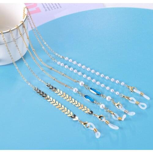 2021 Fashion Metal Simple Glasses Chain Non-slip Vintage Eyeglass Lanyard Reading Glasses Holder Neck Rope Hang Rope Neck Straps