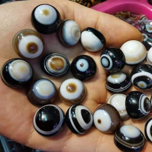 30pcs/lot wholesale Diameter 10MM nature agate stone matte round for inlay ring bracelet Eye of Allah God Spirit Demon Prophet