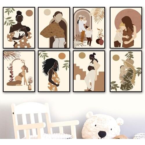Woman Pregnancy Mom Baby Love Abstract Wall Art Canvas Painting Nordic Posters And Prints Wall Pictures For Living Room Decor