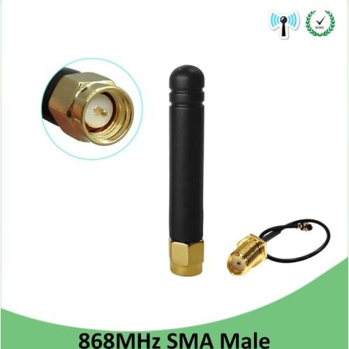 868MHz 915MHz LORA Antenna 2dbi SMA Male Connector GSM 915 MHz 868 MHz antena antenne waterproof +21cm RP-SMA/u.FL Pigtail Cable