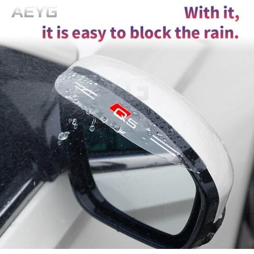Car Rain Cover Of Automobile Rearview Brow For Audi Q5 2016 2018 2020 2021 Protect Rear View Sun Visor Interior Accessories