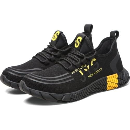 Men Work Safety Shoes Steel Toe Anti-Smashing Wear roof Soft Light Comfortable Indestructible Protective Boots Sneaker Elastic