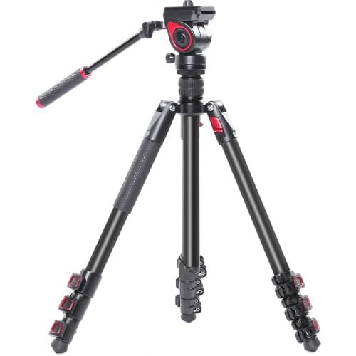 CAME-TV Aluminum Video Tripod With Fluid Head Max Load 11 Lbs 801A