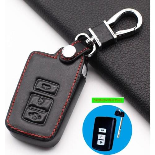 Leather Car Key Cover for Toyota camry corolla avalon rav4 land cruiser 2 Buttons Smart Key Protector Case