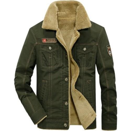 Black Army Khaki 3 colors Plus Size 5XL Bomber Jackets High Quality Winter Warm England Style Men Jackets