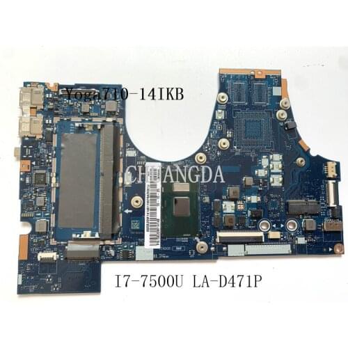 For Lenovo Yoga 710-15IKB Motherboard CPU I7-7500U BIUY2 Y3 LA-D471P FRU 5B20M14134 Comprehensive-Test