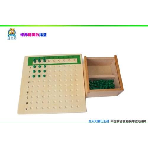 Multiplication and Division Bead Board wholesale montessori materials 100%green paint wood educational toy C114