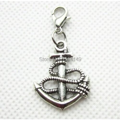Hot selling lobster clasp anchor dangle charms for floating pendant lockets diy jewelry