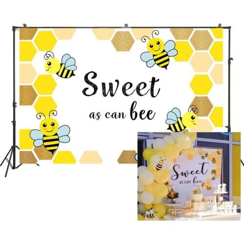 HUAYI Photography Backdrop Birthday Baby Shower Decor Child Photo Background Sweet As Can Bee Studio Photo Booth Backdrop W-2259