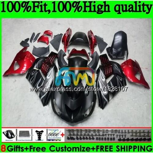 Injection For KAWASAKI ZX 14R Red black hot ZX14R 06 07 08 09 10 11 21BS.52 ZZR1400 ZX-14R 2006 2007 2008 2009 2010 2011 Fairing