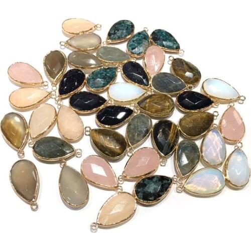 Natural Stone Cut face pendant Water drop shape Exquisite Pendants for Jewelry Making Diy necklace accessories Size 18x25mm