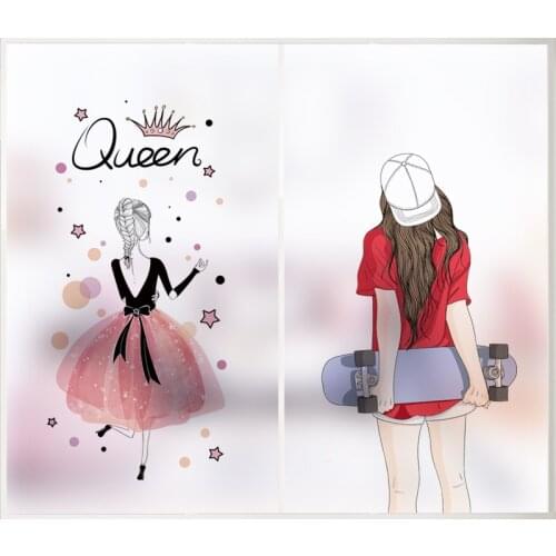 Jelnln Girly pattern electrostatic frosted window film living room bedroom girl wedding room sliding door window glass film