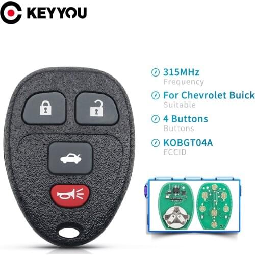 KEYYOU Remote key KOBGT04A 315Mhz For Chevrolet HHR Uplander Pontiac Montana SV6 Saturn Relay Buick Terraza 2005 2006 3/4 Button