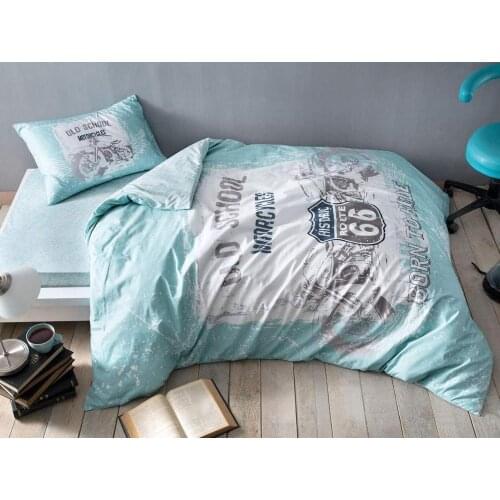 TAÇ Duvet Cover Set Route V04 Blue-Duvet cover: 160x220 Bed Sheet: 180x260 Pillowcase: 50x70 (1 pcs)