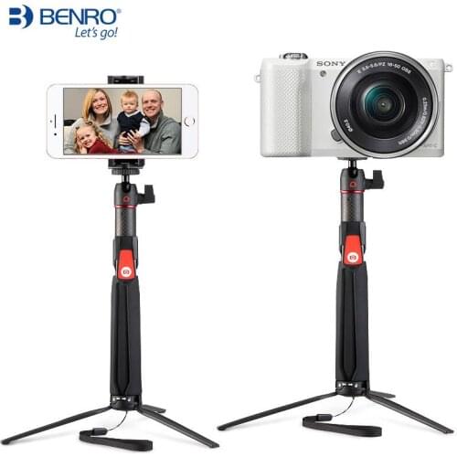 Benro SC1 carbon fiber mini tripod selfie stick + Bluetooth wireless for smartphone Gopro Action Camera soft 3 4