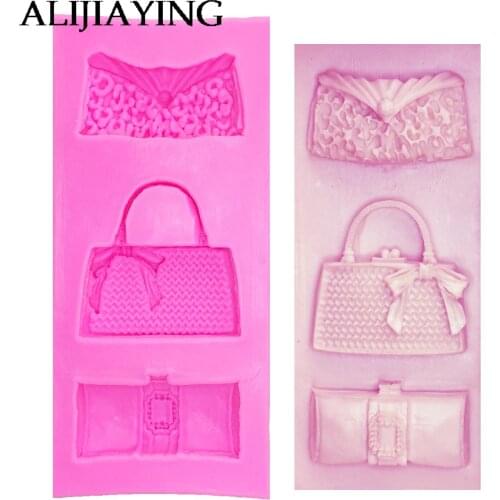 M0832 Fashion Bags Fondant Chocolate Mold Silicone Mold Fondant Cake Decoration Tools Bakeware Molds