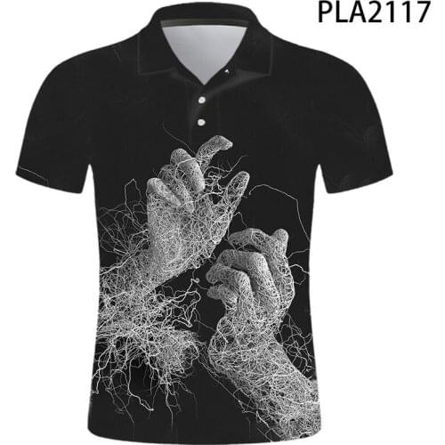2020 New Summer Hand 3D Printed Men Polo Shirt Fashion Streetwear Casual Polo Homme Harajuku Cool Short Sleeve Ropa