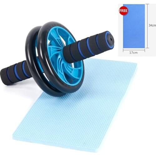 6 Inches Diameter Non- Slip Handles Silent Abdominal Wheel Roller Trainer Abs Training Roller Tummy Strength Training Equipment