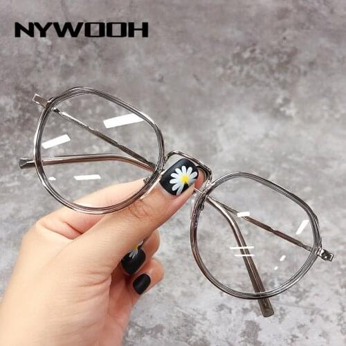 NYWOOH -1.0 to 4.0 Polygon Finished Myopia Glasses Men Shortsighted Eyeglasses Prescription Retro Metal Nearsighted Spectacles