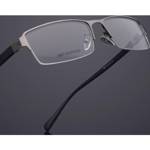 Bussiness Steel Plate Metal Large Frame Spectacle Frame For Men Simple And Generous Half Frame Can Be Equipped With Myopia Lens