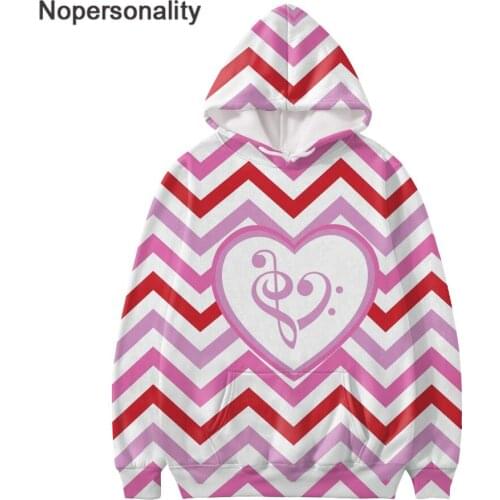 Nopersonality Autumn /Winter Hoodie Women Fashion Music Notes Pattern Sweatshirt Hoodies Pullovers Long Sleeved Clothing
