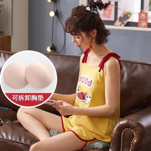 Autumn Pure Cotton Women Lovely Cartoon Fresh Sweet Homewear Can Be Worn Outside Set