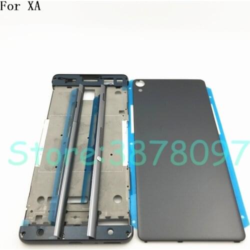 New Full Housing Middle Front Frame Bezel Housing For Sony Xperia XA F3111 F3112 F3115+ Side Rail Stripe with Side Buttons+Logo