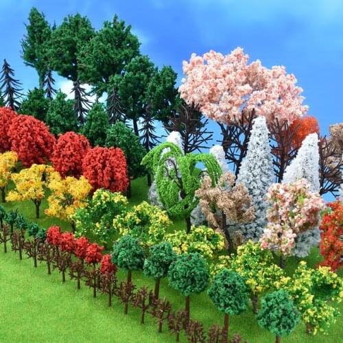 Plastic Miniature Scale Model Trees For Building Trains Railroad Garden Layout Scenery Landscape Accessories Toys