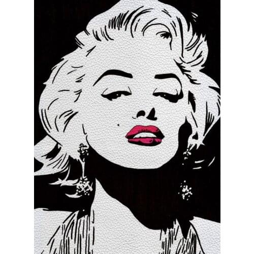 Portrait Marilyn Monroe Cartoon Lychee Pattern Imitation Leather Bed Sheet Room Decoration Bag 22*30CM A4