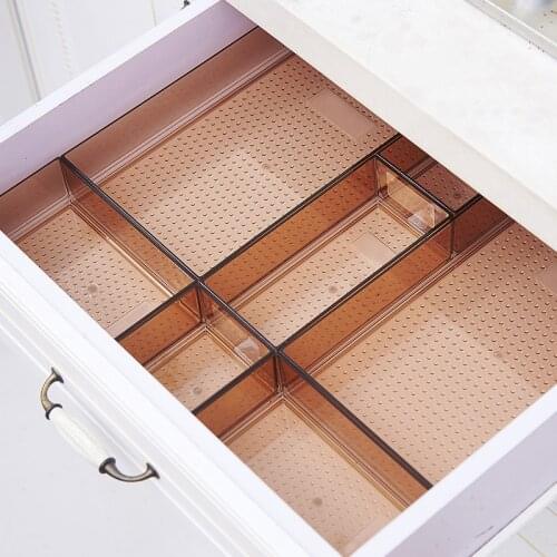 Transparent Drawer Box Trays Home Office Storage Kitchen Bathroom Closet Desk Box Drawer Cutlery Stationery Organizer