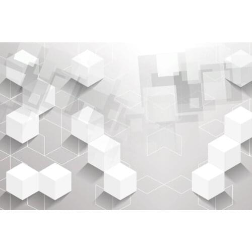 Stereoscopic wallpaper for walls 3d for living room ktv bar abstract cube 3D background wall white wallpapers