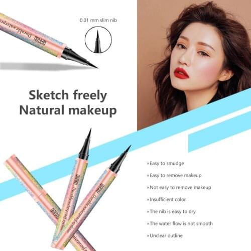 QianXiu 4D starry eyeliner lasting waterproof and quick-drying without blooming cool black eyeliner