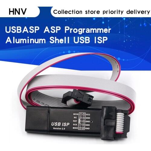Aluminum shell USB ISP USBISP USBASP ASP Programmer for 51 ATMEL AVR WIN7 64 (Random color)