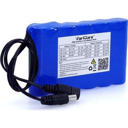 VariCore Portable Super 18650 Rechargeable Lithium Ion battery pack capacity DC 12 V 6800 Mah CCTV Cam Monitor 12.6V 6.8A