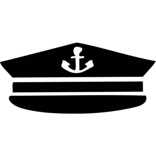 17.3cm*7.9cm Ship Captain Hat Car Sticker Motorcycle Decor Vinyl Decal Black/Silver S3-6751
