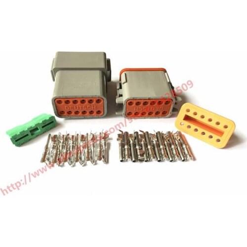 1 Set 12 Pin Female Male Waterproof Electrical Wire Connector Plug Deutsch Enhanced Seal Shrink Boot Adapter DT06-12S DT04-12P