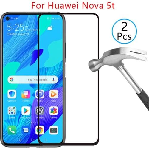 9d screen protector tempered glass case for huawei nova 5t cover on huawey huwei nova5t nov 5 t t5 protective phone coque bag 9h