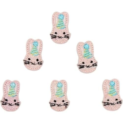 10pcs Cartoon Mini Rabbit Patches Iron On Cute Animal Stickers DIY Jeans Backpacks Coats Shoes Hats Caps Badge Fabric Appliques