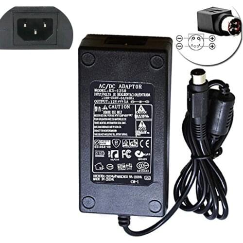 4-Pin 12V 5A AC Adapter Charger Power Supply Compatible For Sanyo CLT2054 LCD TV Monitor